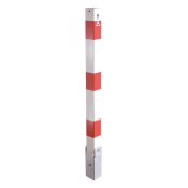 Barrier posts | Steel tube 70 x 70 mm | foldable, with Euro profile cylinder locking mechanism | with lifting and tilting mechanism | hot-dip galvanized